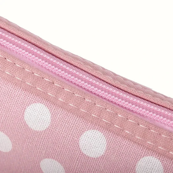 polka dot pouch baby blue