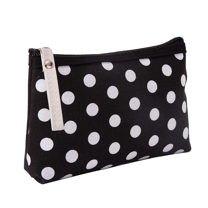 polka dot pouch baby blue